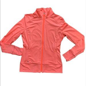 Lole Essential Zip Up Running Jacket Coral Orange Size Medium